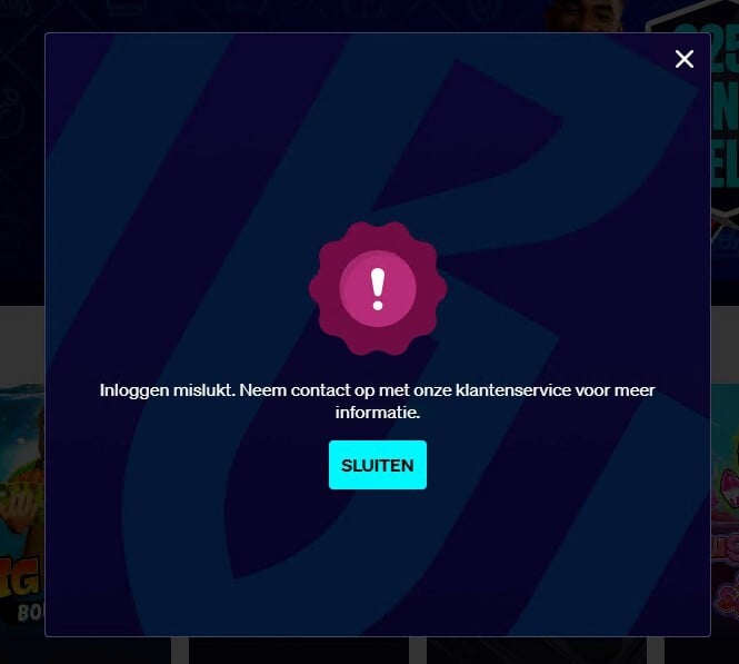 betcity inloggen mislukt